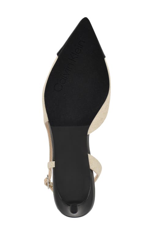 Calvin Klein Slingback Kitten Heel Pump In Natural/black