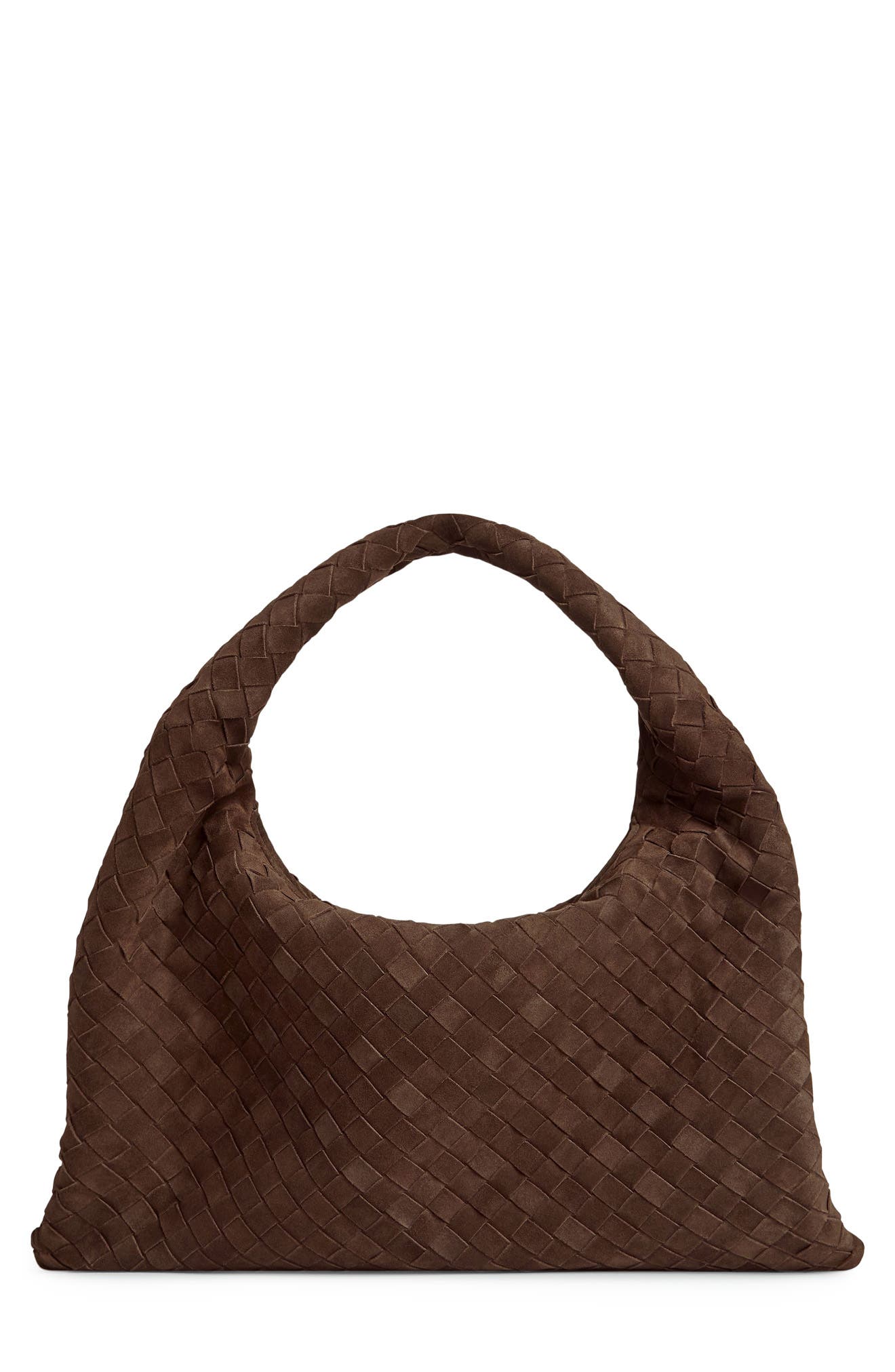 Bottega Veneta Small Hop Intrecciato Suede Hobo Bag, Alternate, color, 