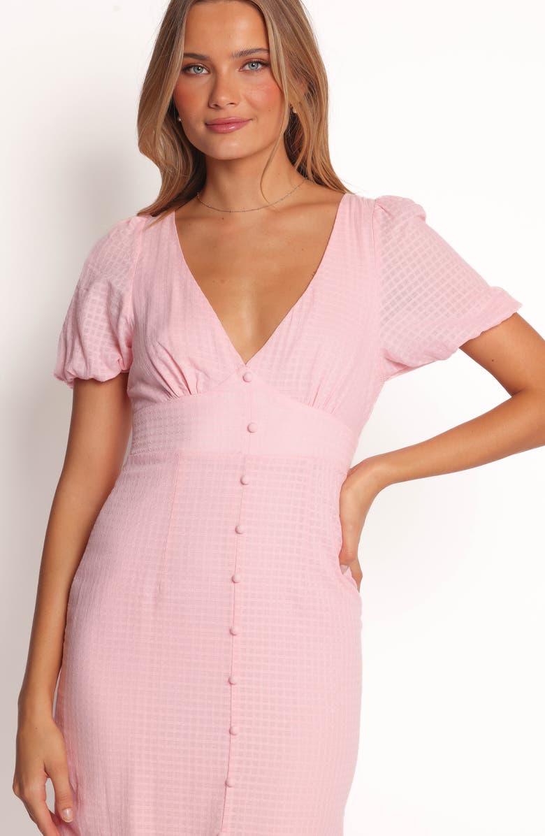 Petal & Pup Seraphina Puff Sleeve Midi Dress, Alternate, color, Pink