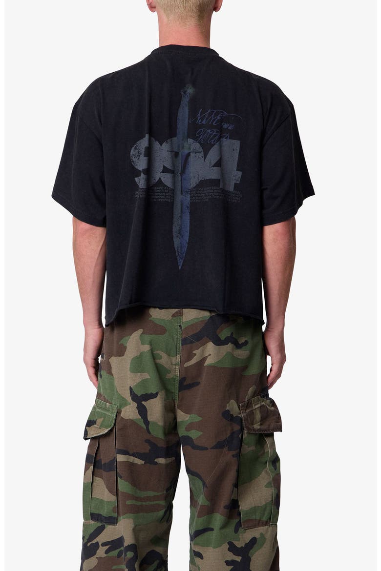 Knife Skull Graphic T-shirt, Alternate, color, BLACK