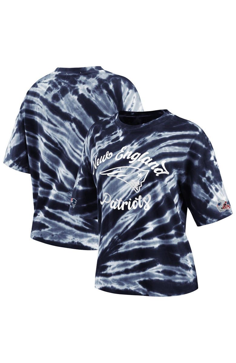 WEAR by Erin Andrews Women's WEAR by Erin Andrews Navy New England Patriots Tie-Dye T-Shirt, Main, color, Navy