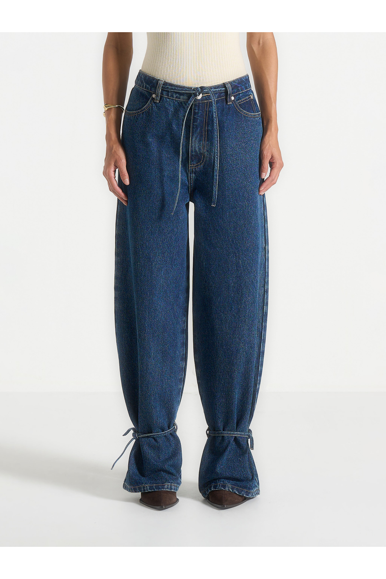 Faye Wide Mid Rise Jeans, Alternate, color, Indigo