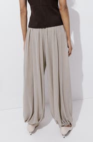 MANGO Mid Rise Baggy Elastic Hem Pants