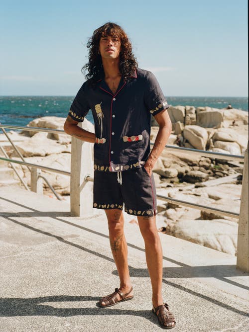 Tombolo 'vongole!' Cabana Shorts In Navy
