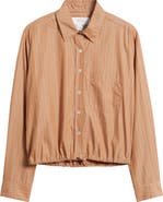 CISSA Cinch Waist Button-Up Shirt