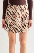 CRESCENT Abstract Animal Print Mini Skirt