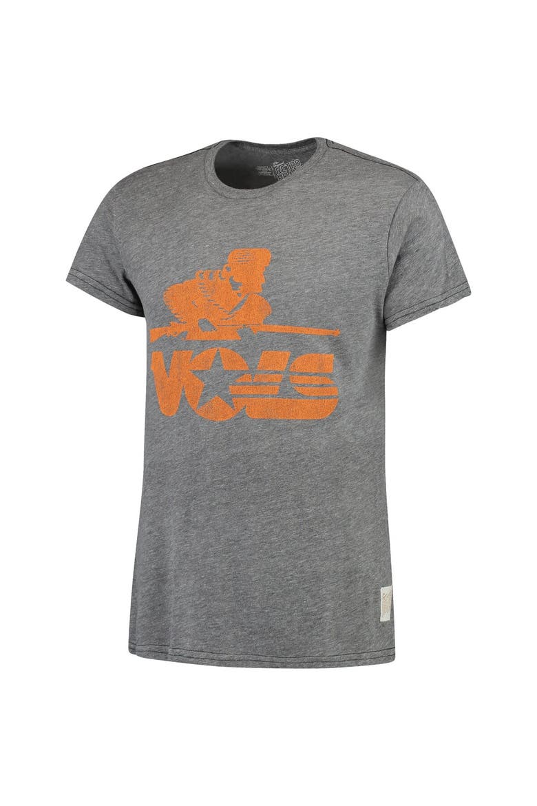 Men's Original Retro Brand Heathered Gray Tennessee Volunteers Vintage Musketeer Tri-Blend T-Shirt, Alternate, color, Heather Gray