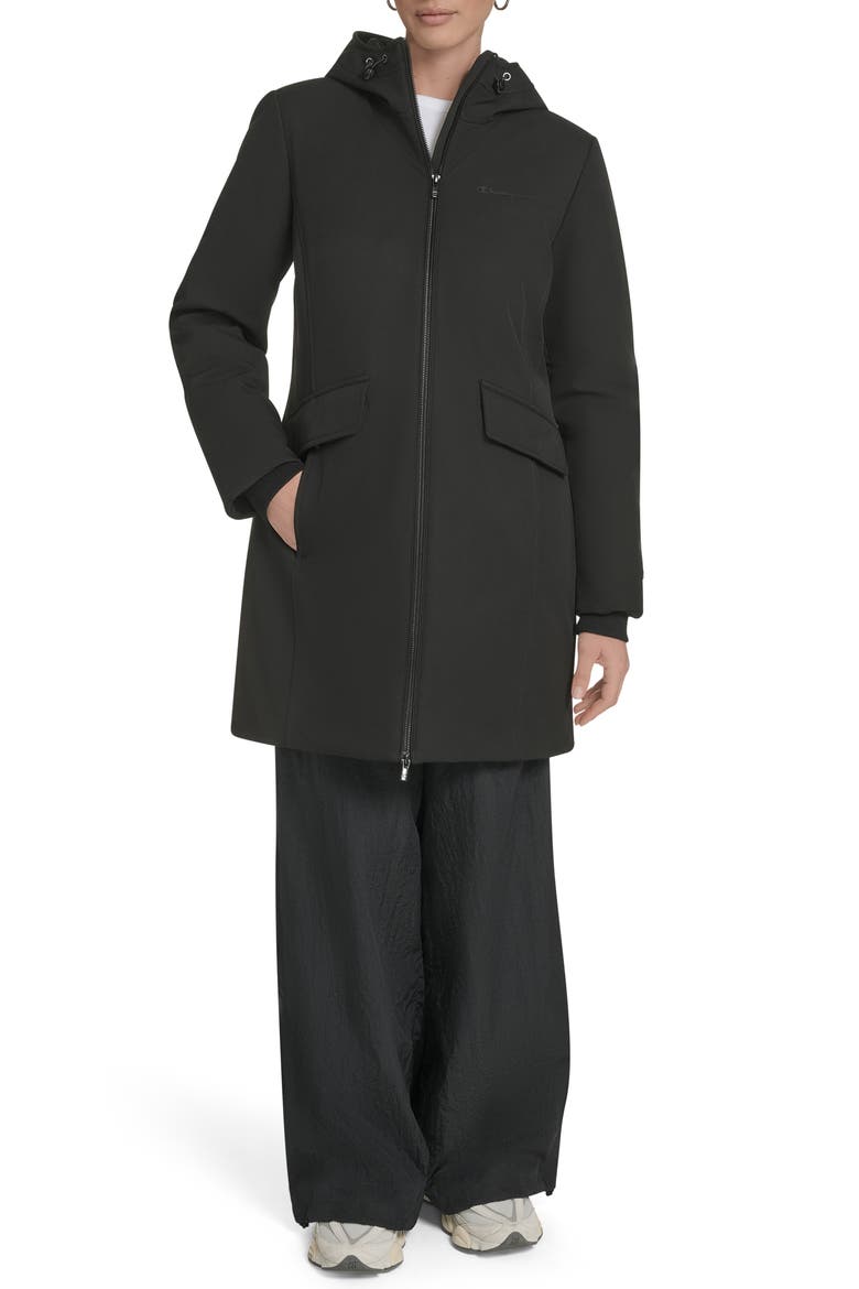 Hooded Coat, Alternate, color, BLACK