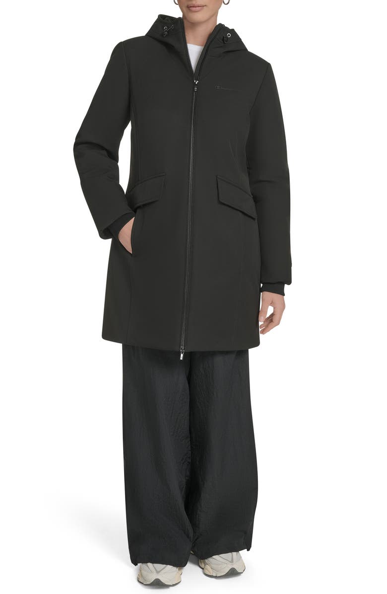 Champion Hooded Coat, Alternate, color, Black