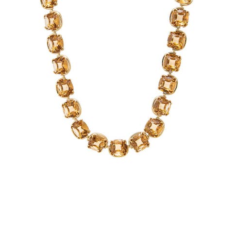 Square Champagne Tennis Necklace