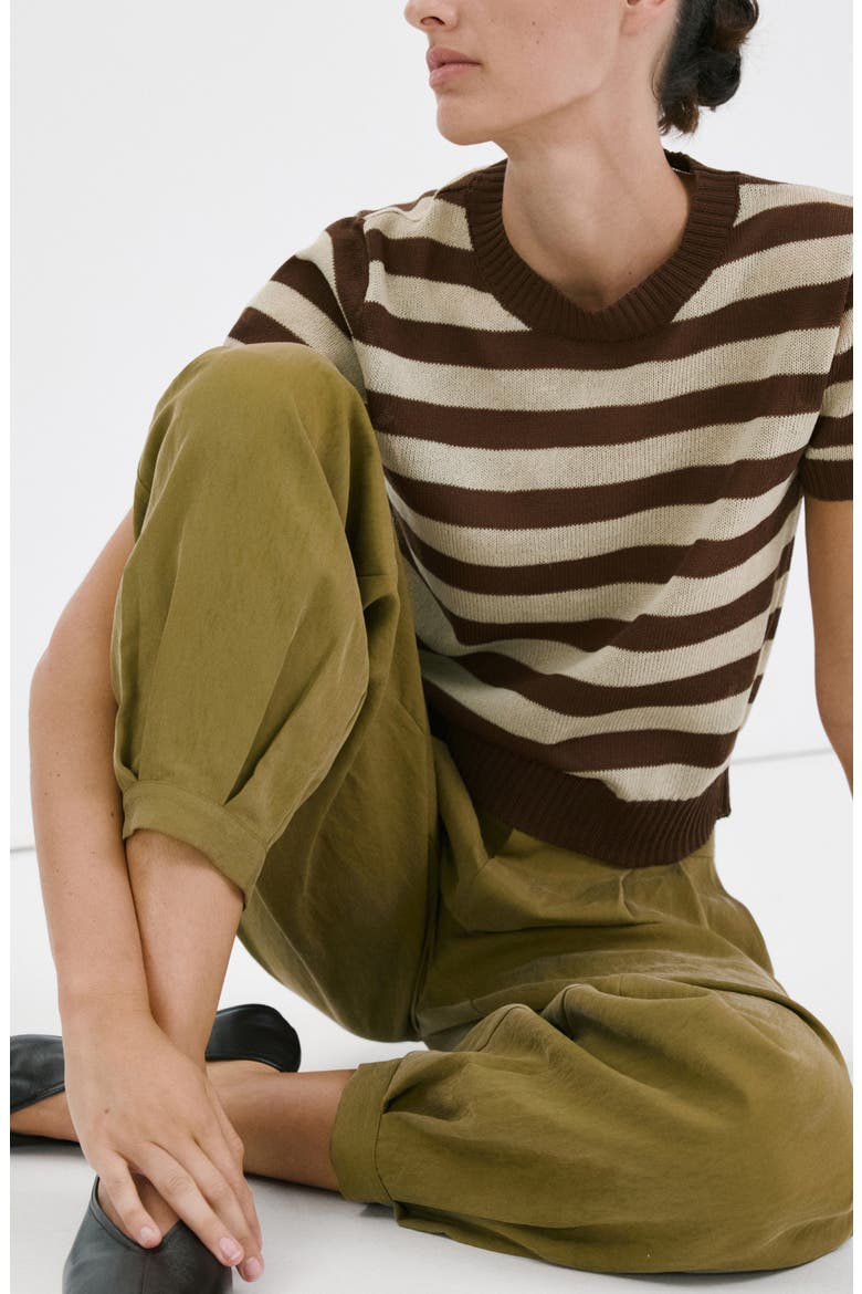 Stripe Crop Sweater, Alternate, color, CHOCOLATE