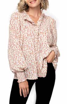 Long Sleeve Crochet Trim Blouse