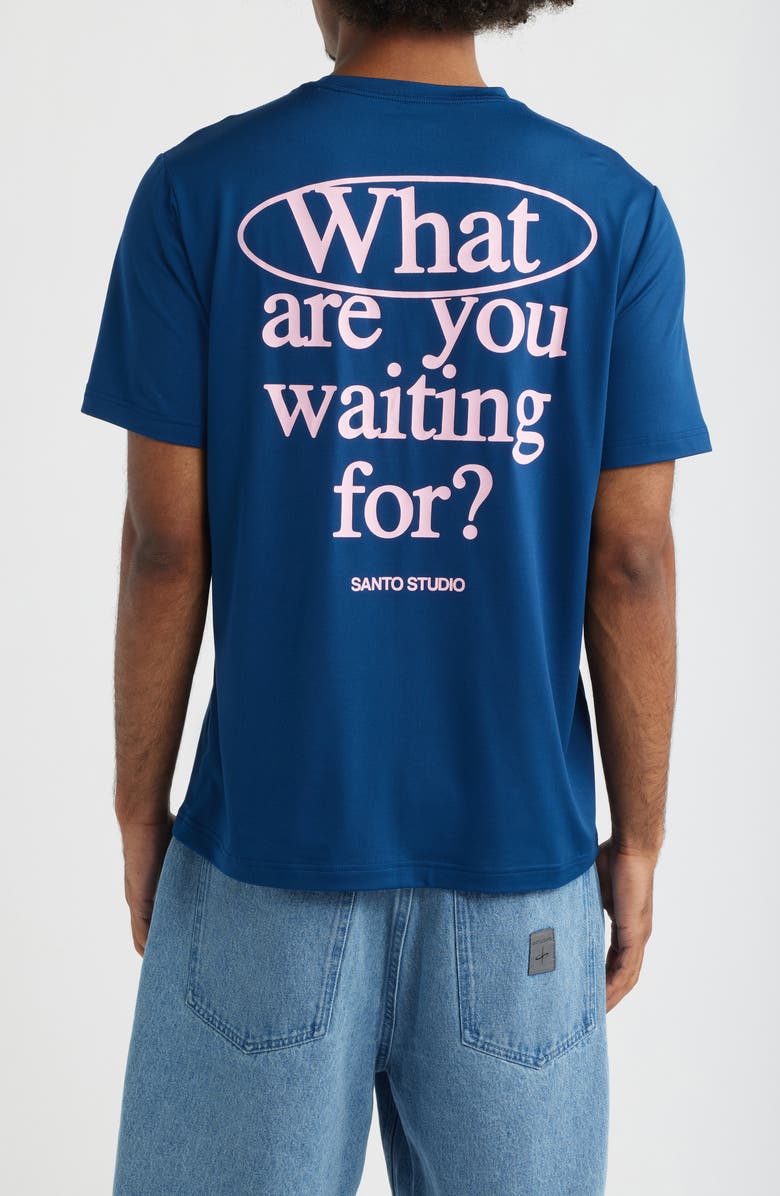 SANTO STUDIO Waiting Tech Graphic T-Shirt, Alternate, color, Navy