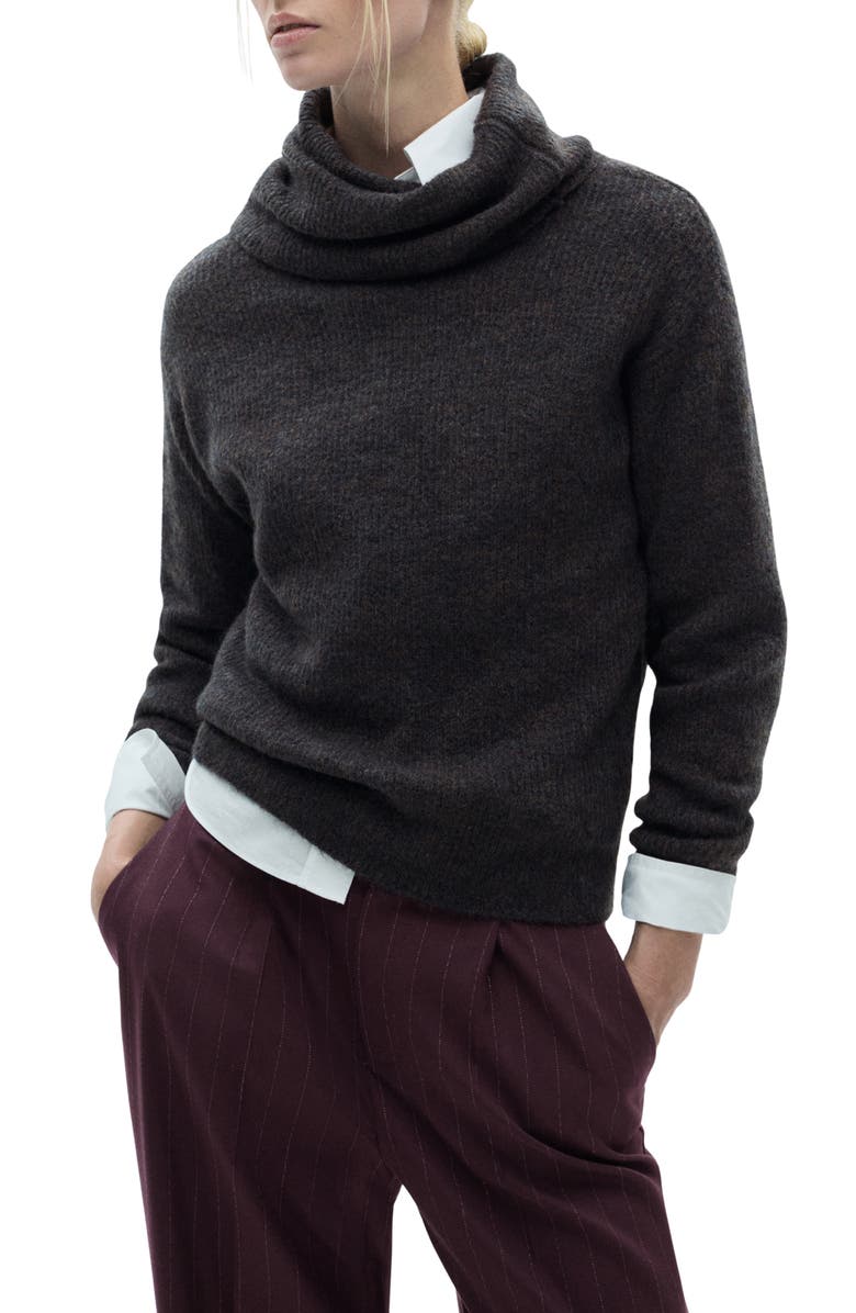 MANGO Rib Turtleneck Sweater, Main, color,