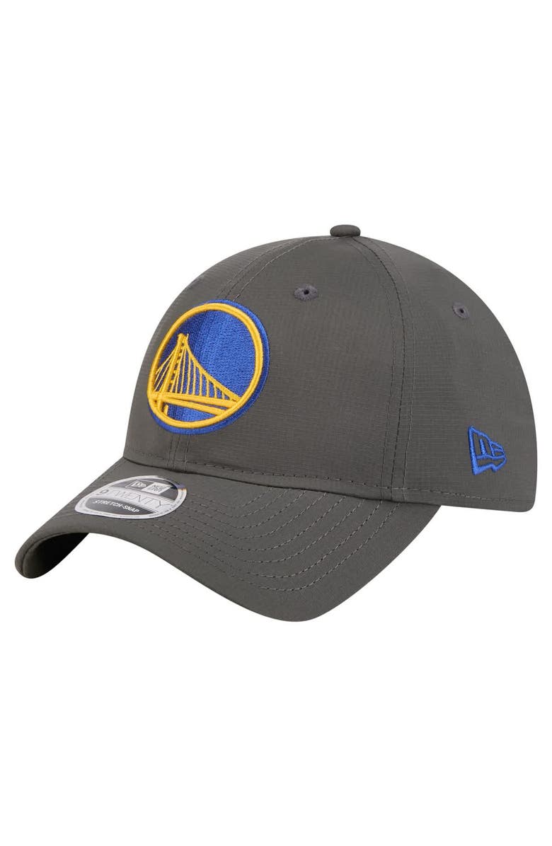 New Era Men's New Era Charcoal Golden State Warriors Active Ripstop 9TWENTY Adjustable Hat, Main, color, 