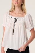 ASTR the Label Carola Puff Sleeve Cotton Top