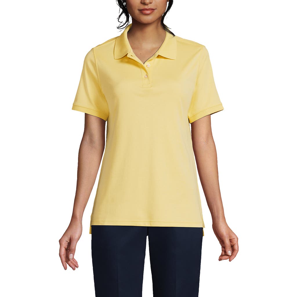 Lands' End School Uniform Short Sleeve Interlock Polo Shirt In Maize