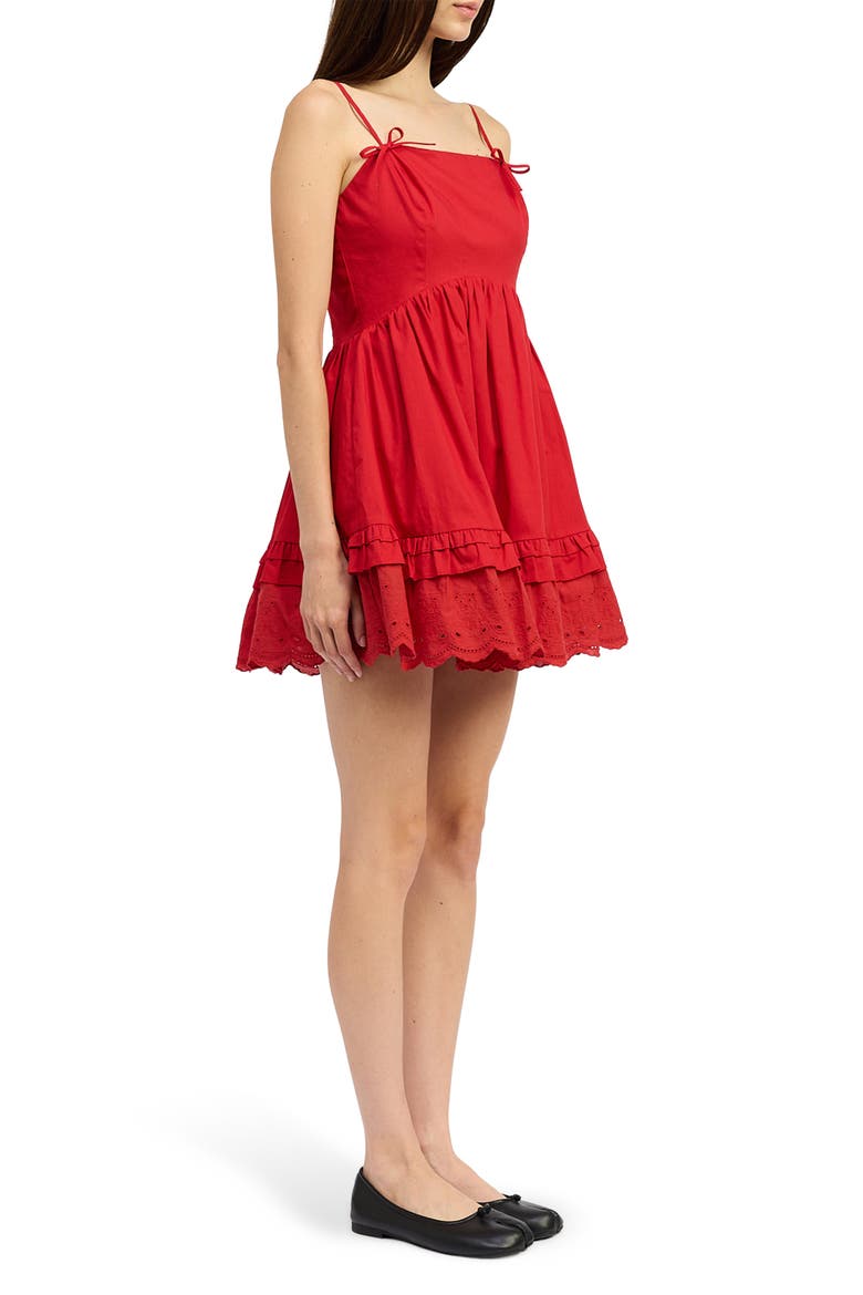 Monterey Eyelet Ruffle Minidress, Alternate, color, RED