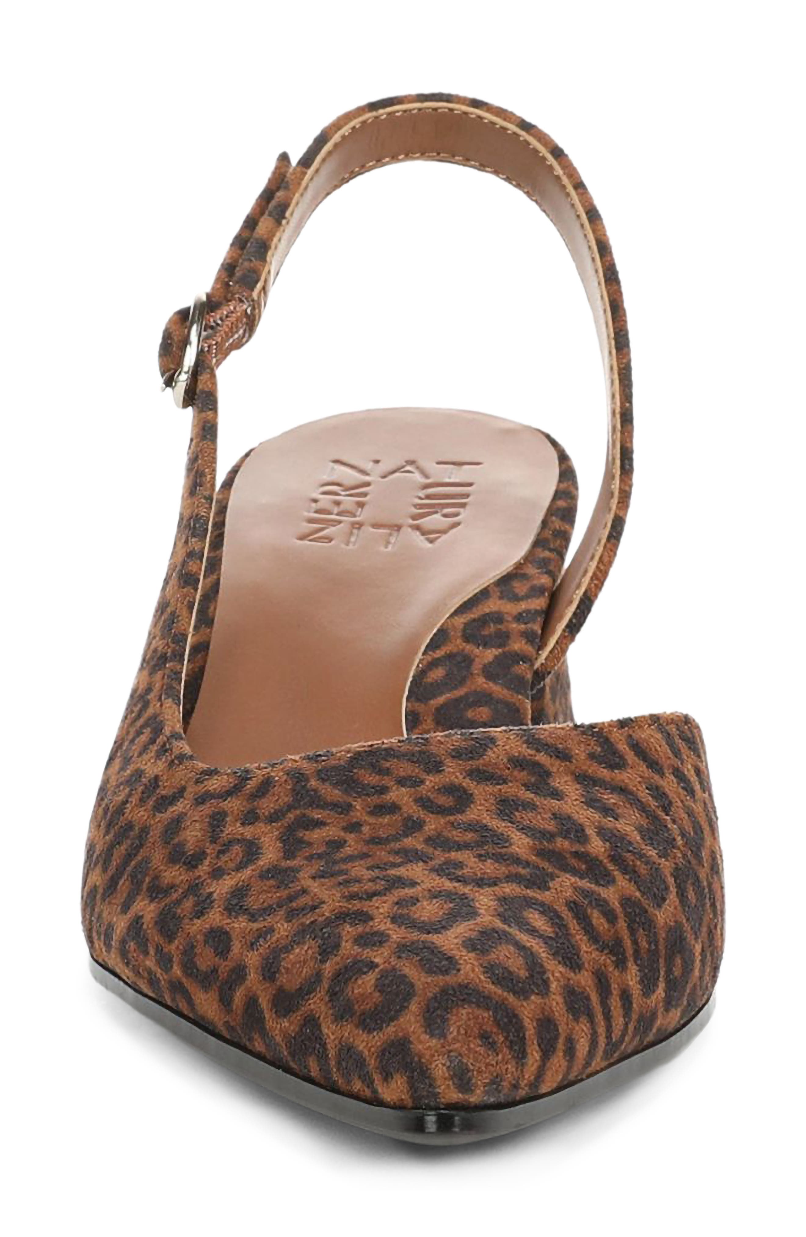 Anya Pointed Toe Slingback Pump, Alternate, color, BROWN LEOPARD PRINT FABRIC