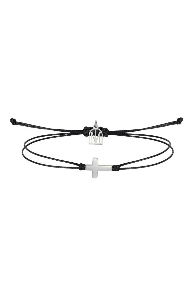 Mantra The Cross Thread bracelet, Main, color, Silver