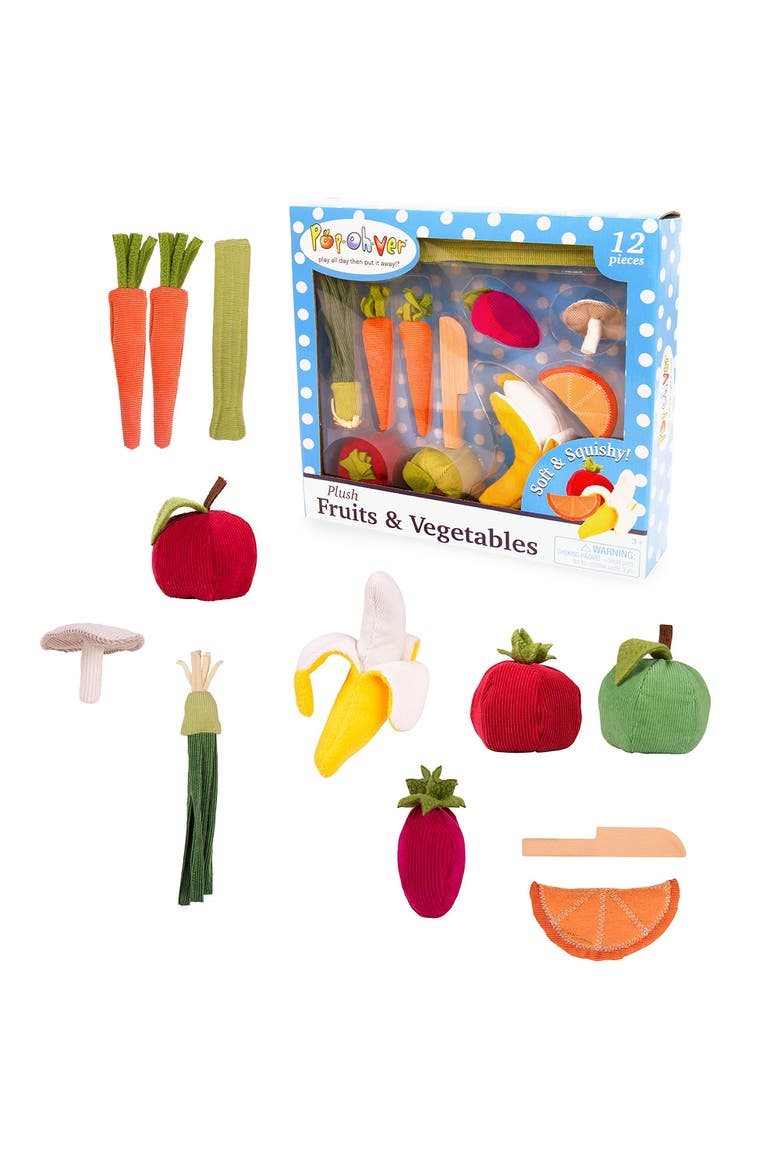 PopOhVer Pretend Play Plush Food Play Set, Alternate, color, Multicolored