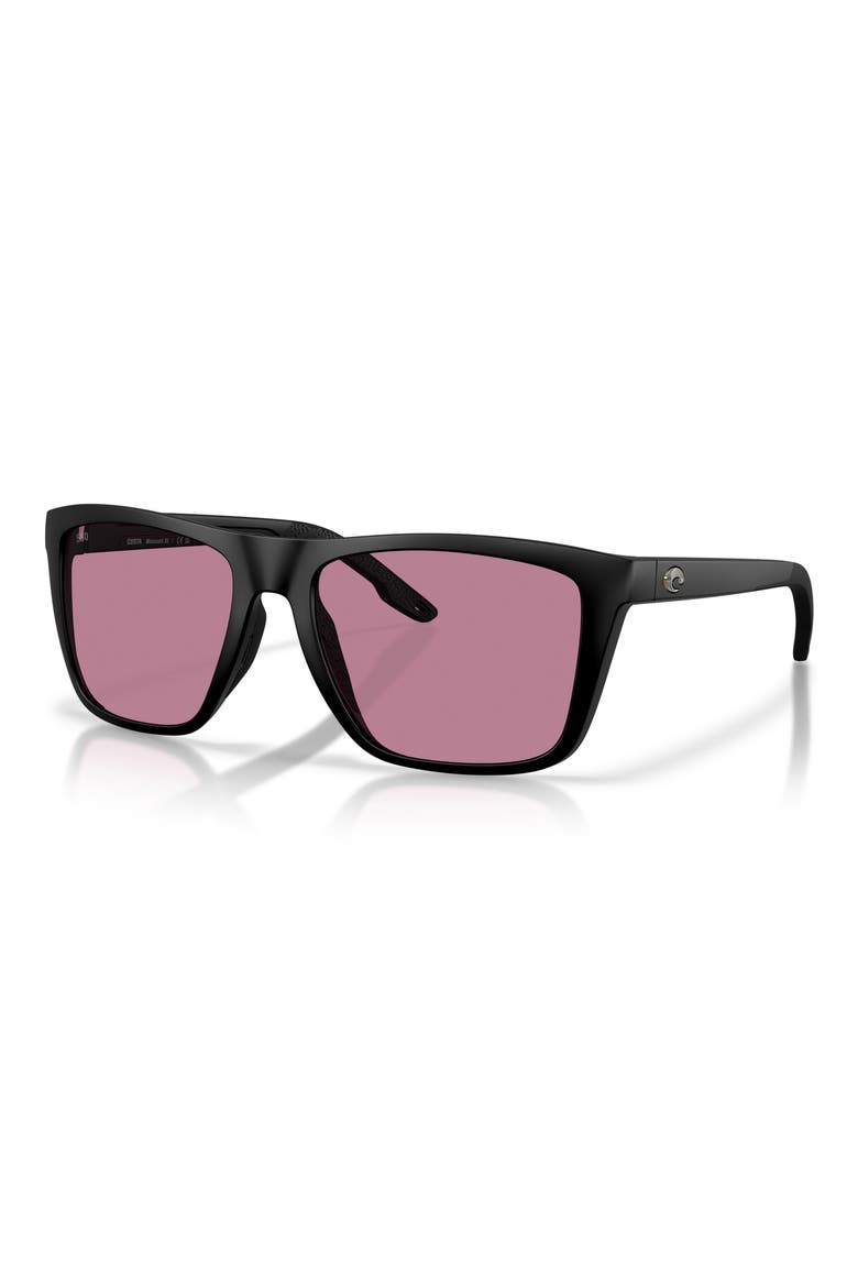 Mainsail XL 59mm Polarized Square Sunglasses, Alternate, color, MATTE BLACK / ROSE 580P