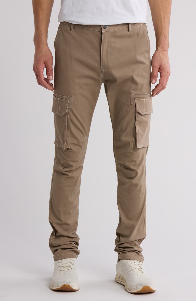 AMERICAN STITCH Stitched Twill Cargo Pants, Main, color, Khaki