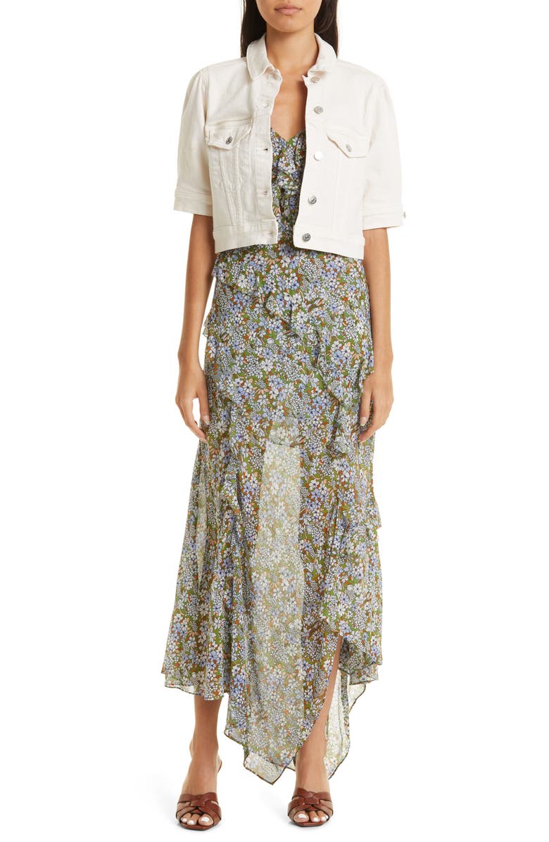 Veronica Beard Avenel Floral Silk Ruffle Dress, Alternate, color, 