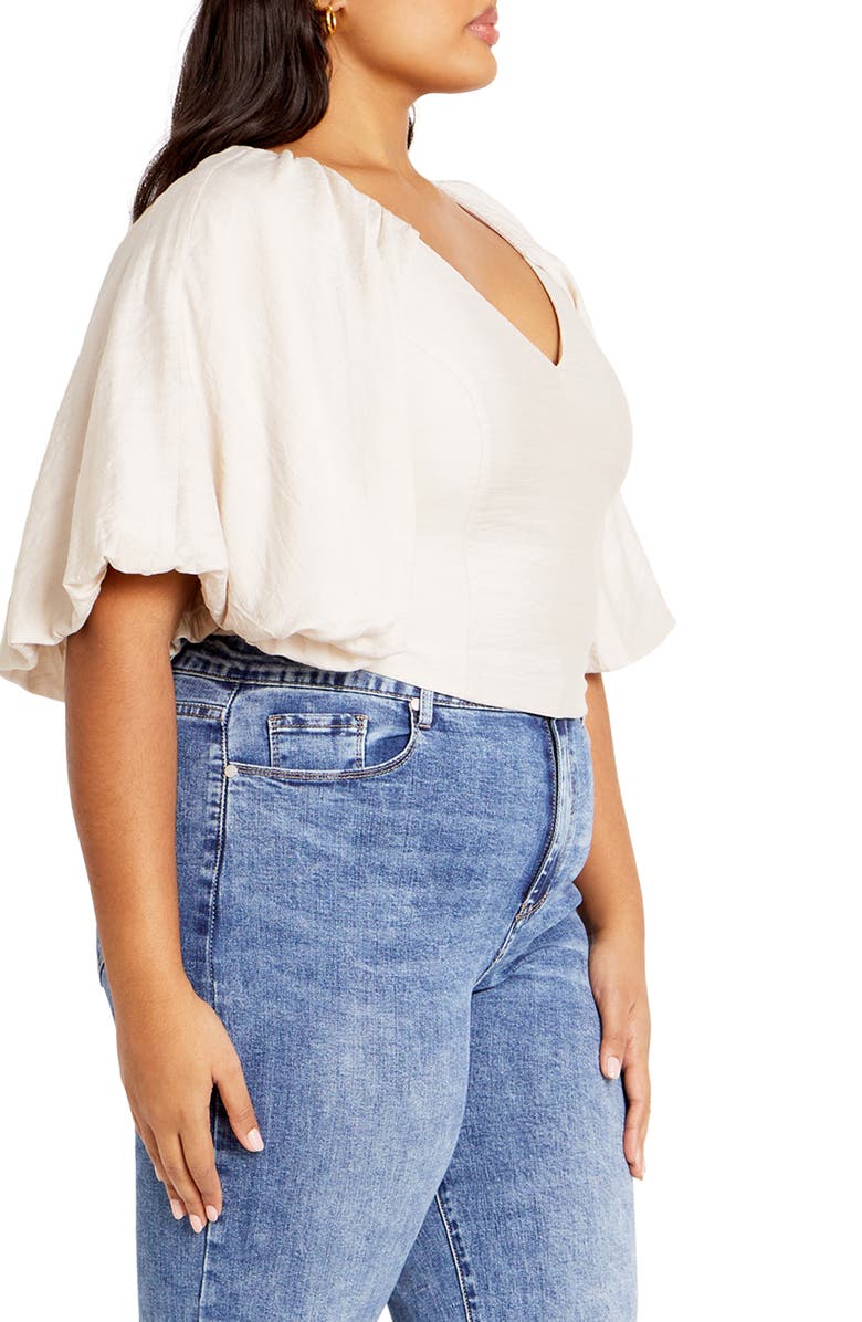 City Chic Peta Crop Top, Alternate, color, Oat