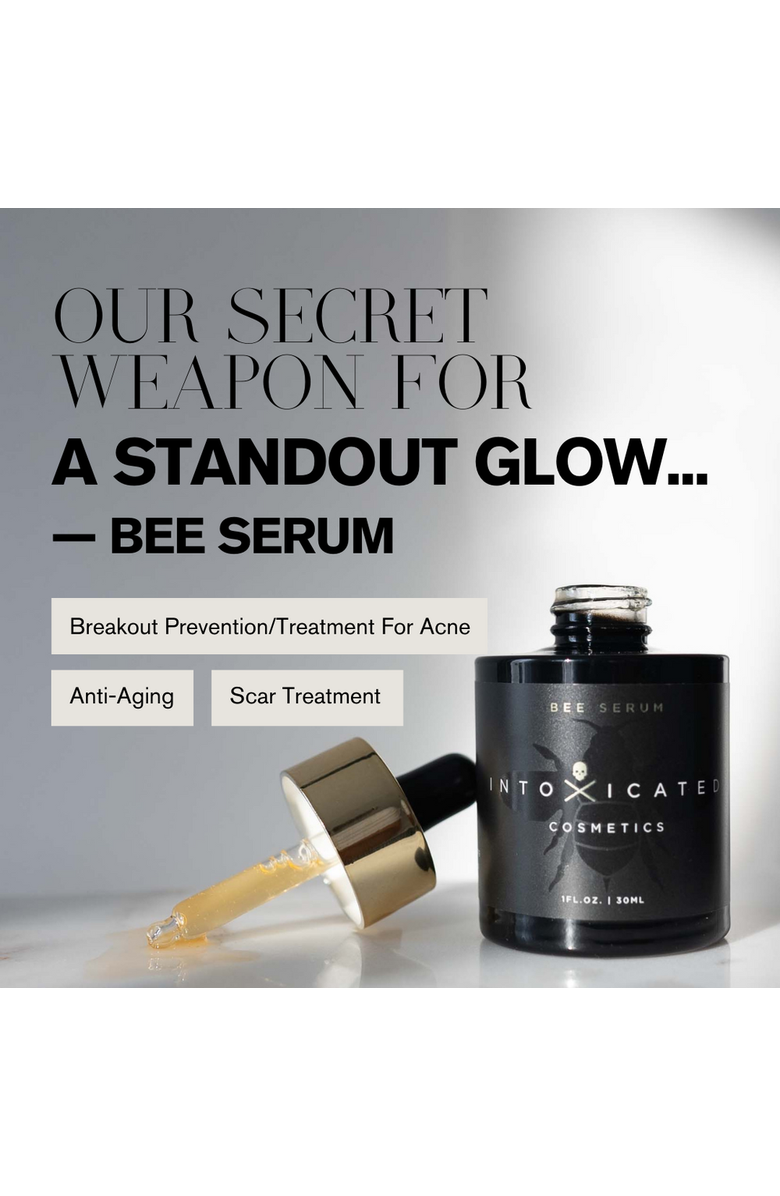 Intoxicated Cosmetics Bee Serum + Intoxicated Cosmetics Hat Bundle | 1 fl oz/ 30 ml | Anti-Aging Formula with Vegan Snake Peptides | Hydrating Hyaluronic Acid | Niacinamide for Radiant Skin Repair, Alternate, color, NO COLOR