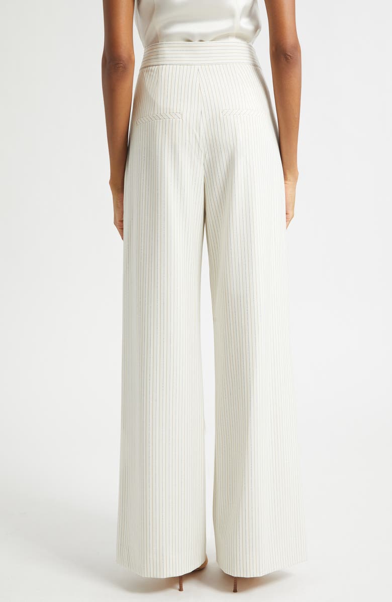 Veronica Beard Rimini Wide Leg Pinstripe Pants, Alternate, color, Dove Multi