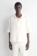 COS Drawstring Hooded Linen Popover Shirt