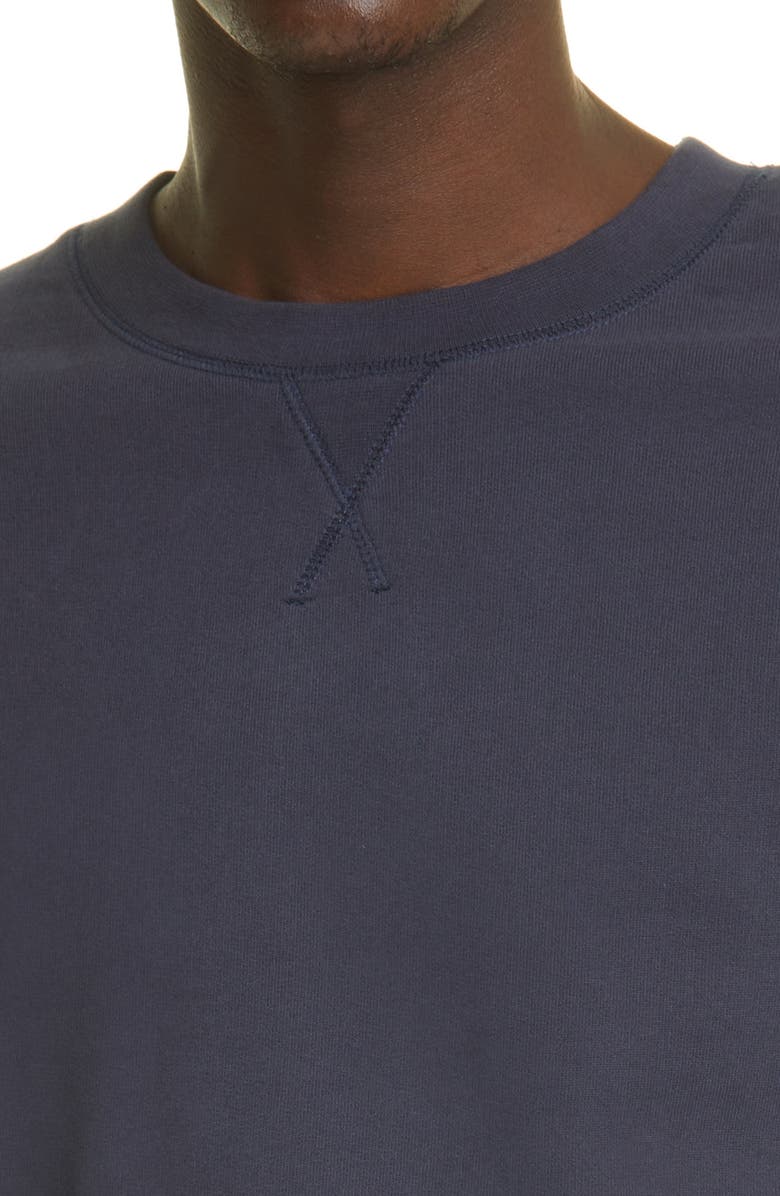 Sunspel French Terry Crewneck Sweatshirt, Alternate, color, Navy