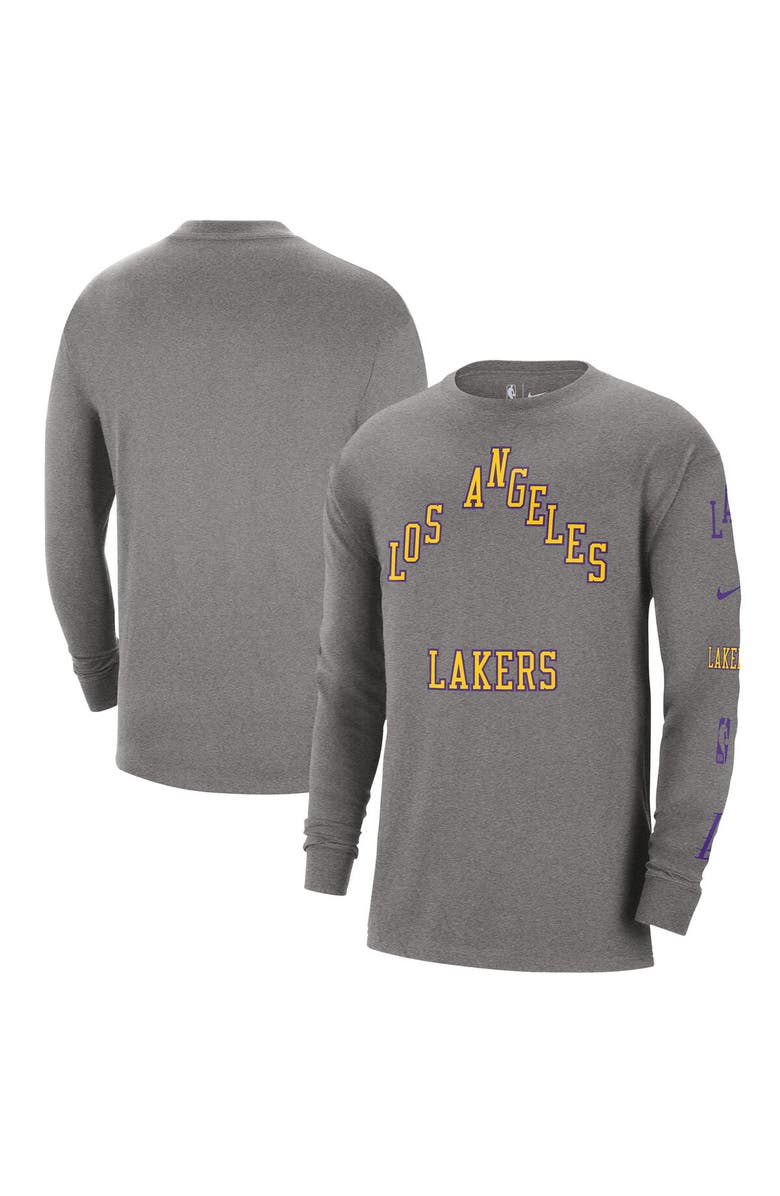 Nike Men's Nike Charcoal Los Angeles Lakers 2023/24 City Edition Max90 Expressive Long Sleeve T-Shirt, Alternate, color, 