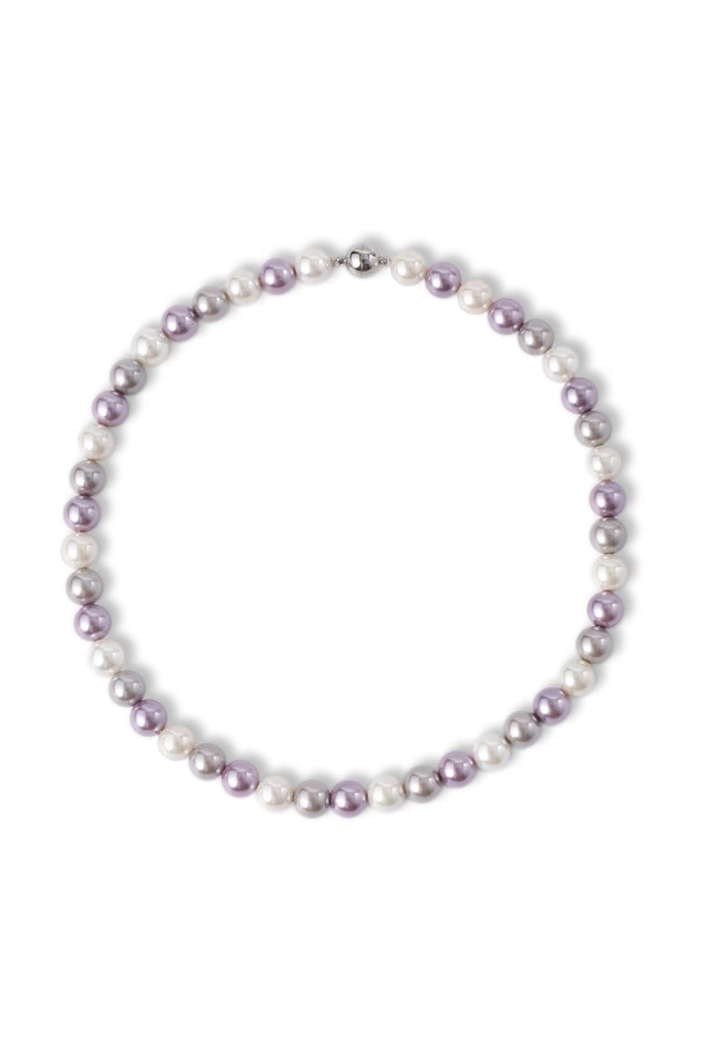 Lydia Purple Shell Pearl Strand Choker Necklace, Main, color, Gold