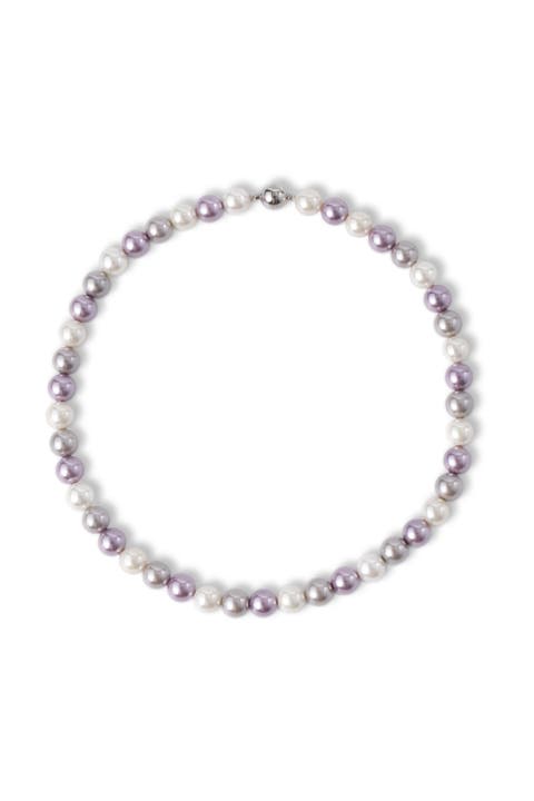 Lydia Purple Shell Pearl Strand Choker Necklace