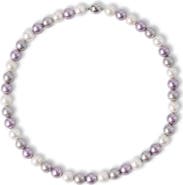 Classicharms Lydia Purple Shell Pearl Strand Choker Necklace