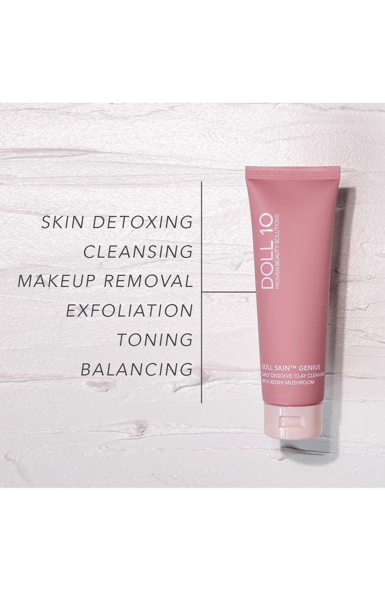 Doll 10 Beauty Doll Skin Genius Daily Dissolve Clay Cleanser with Reishi Mushroom, Alternate, color, Milky White