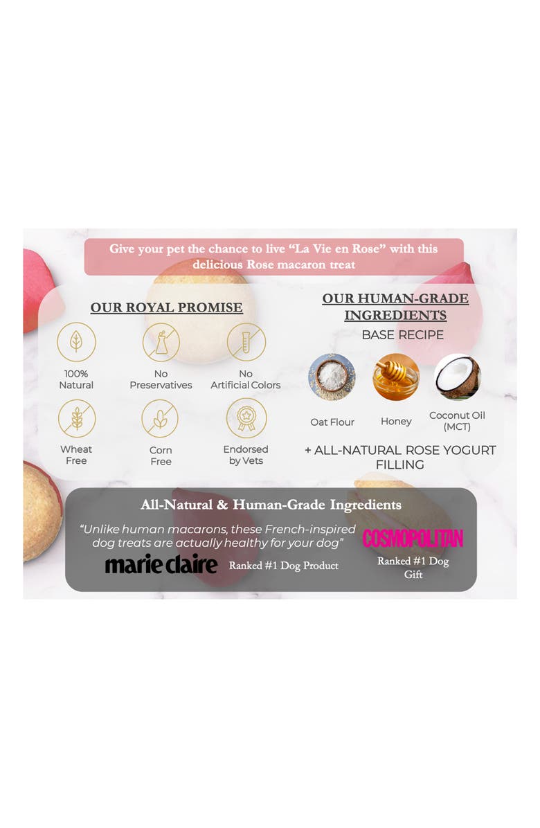 BONNE ET FILOU Rose Macarons Dog Treats, Alternate, color, 