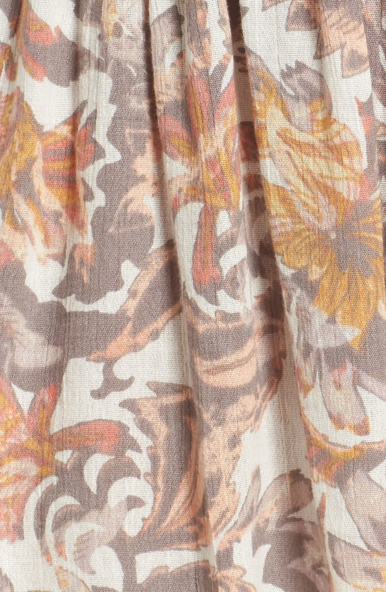 Sun & Shadow Print Smocked Waist Skirt, Alternate, color, 