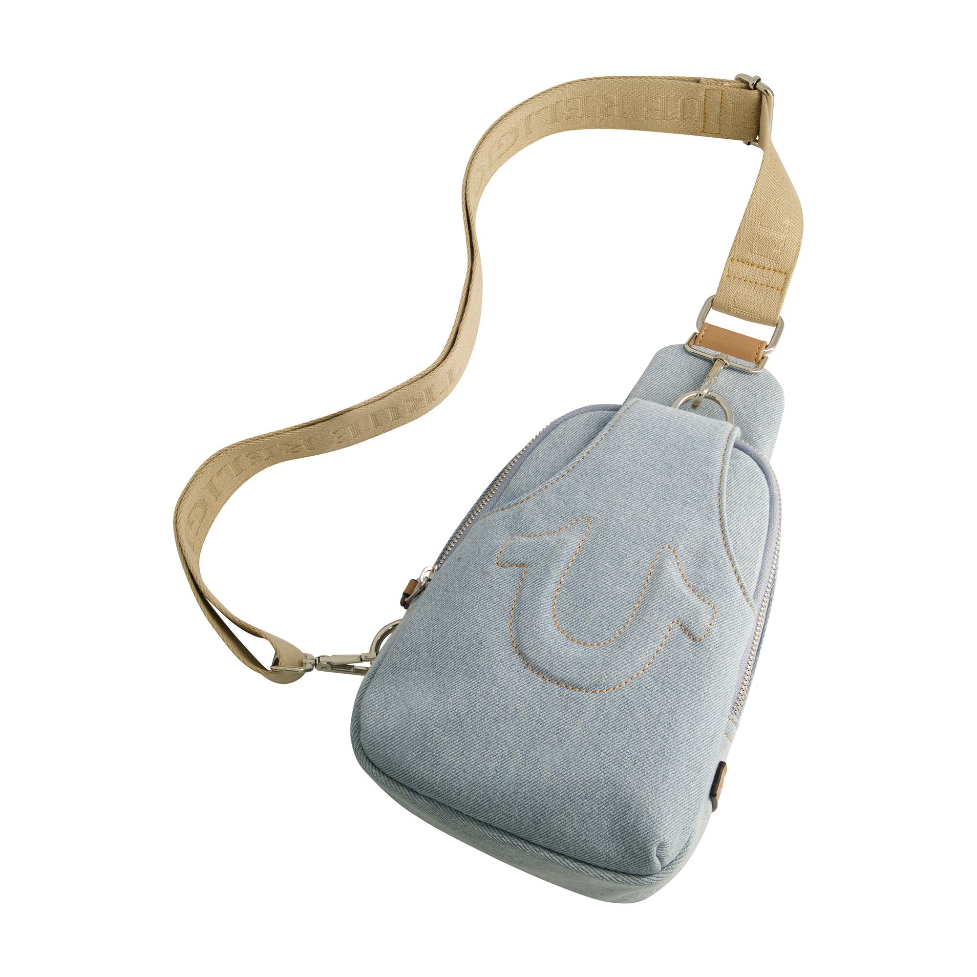 True Religion Stitched Horseshoe Sling, Alternate, color, Light Blue