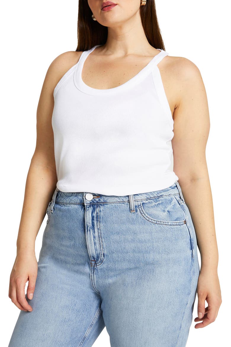 '90s Rib Tank, Main, color, WHITE