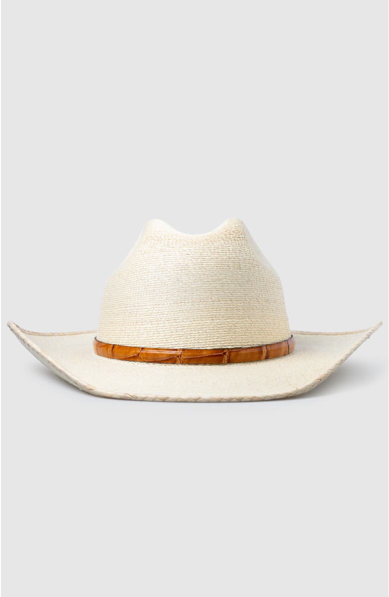 Manela Lumina  Handwoven Straw Sun Hat - Bohemian Summer Cowboy Hat, Alternate, color, Natural / Ochre