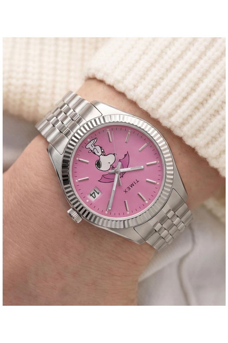 Peanuts Legacy Bracelet Watch, 34mm, Alternate, color, SILVER