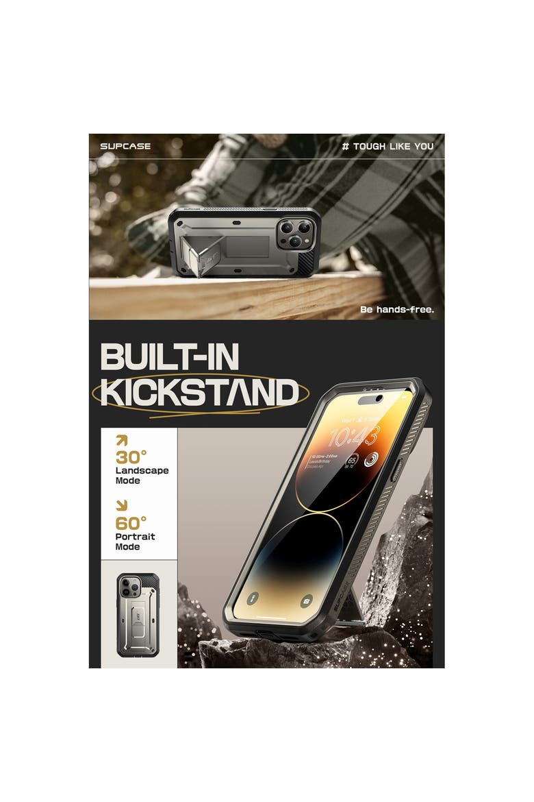 iPhone 15 Pro 6.1 inch Unicorn Beetle Pro Rugged Case, Alternate, color, Titanium Gray