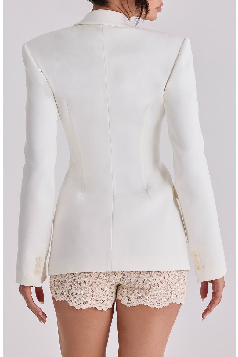 Luella Hourglass Crepe Jacket, Alternate, color, VINTAGE IVORY