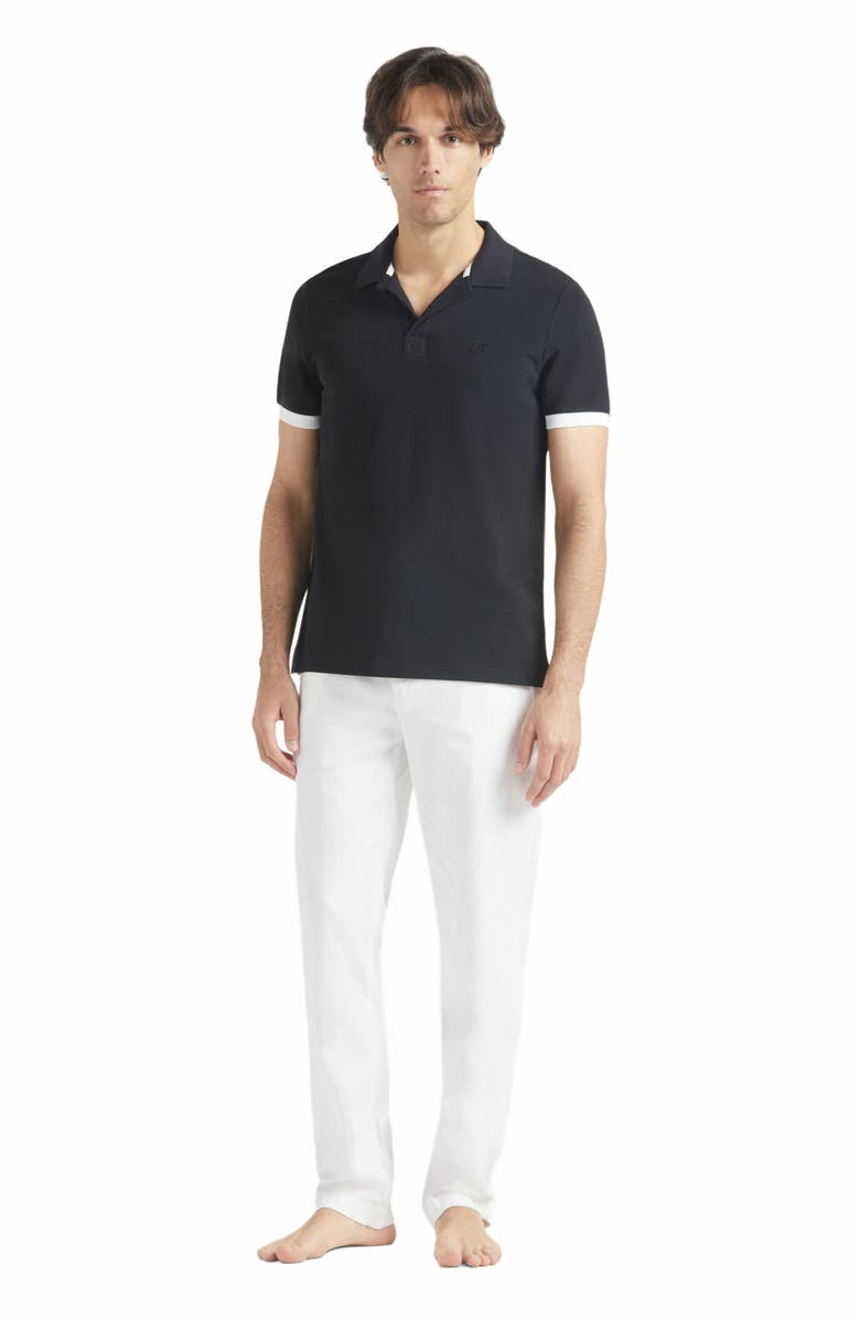 Vilebrequin Men's Solid Cotton Polo, Main, color, Noir