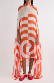 Dries Van Noten Silk Cape Gown