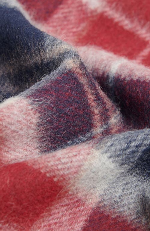 Barbour Galston Tartan Plaid Wool Scarf In Red