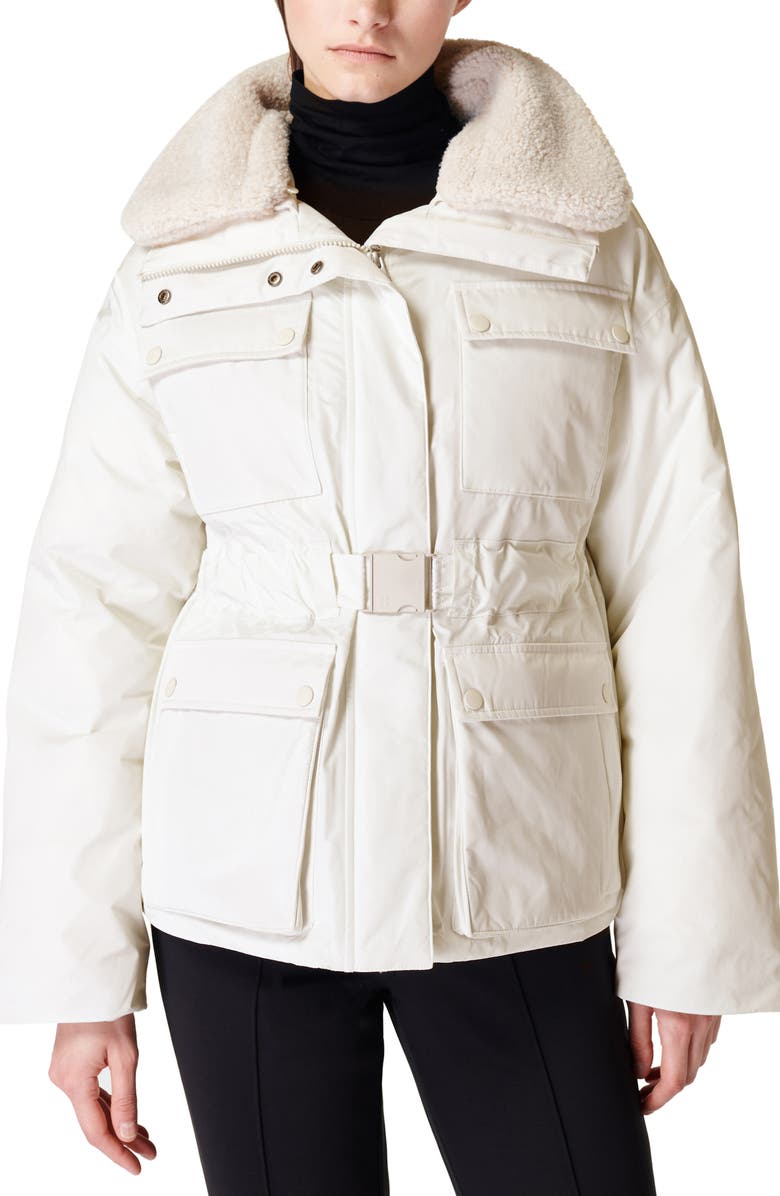 Sweaty Betty Alps Belted Ski Jacket with Faux-Shearling Collar, Main, color, 